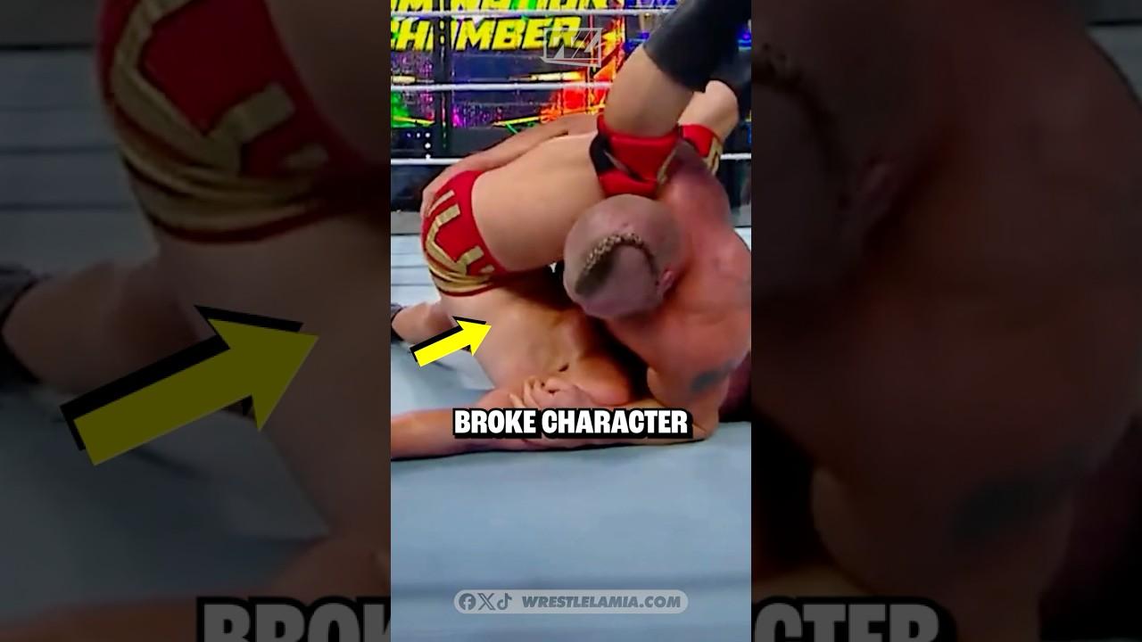 you never noticed Brock Lesnar broke character for this WWE wrestler