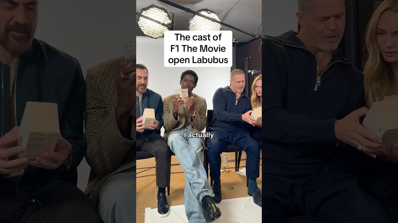 The cast and their Labubus are revved up to see the movie in theaters June 27