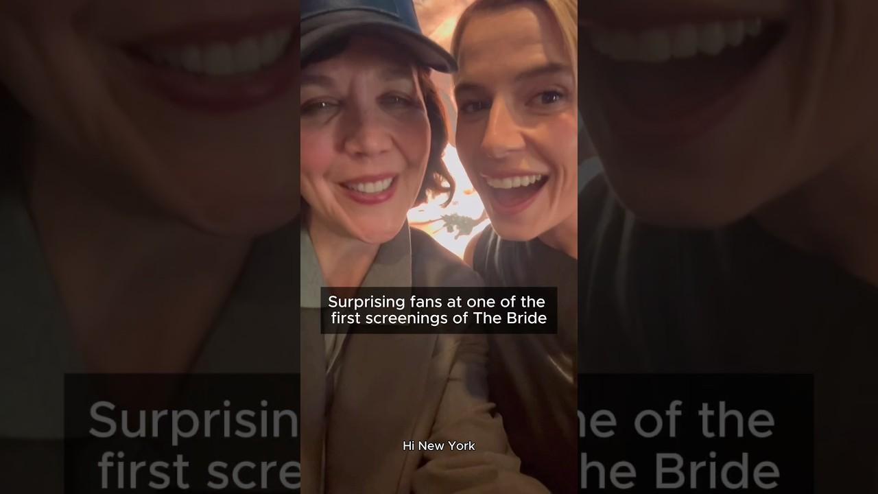 Jessie Buckley and Maggie Gyllenhaal surprise fans before a screening of THE BRIDE!