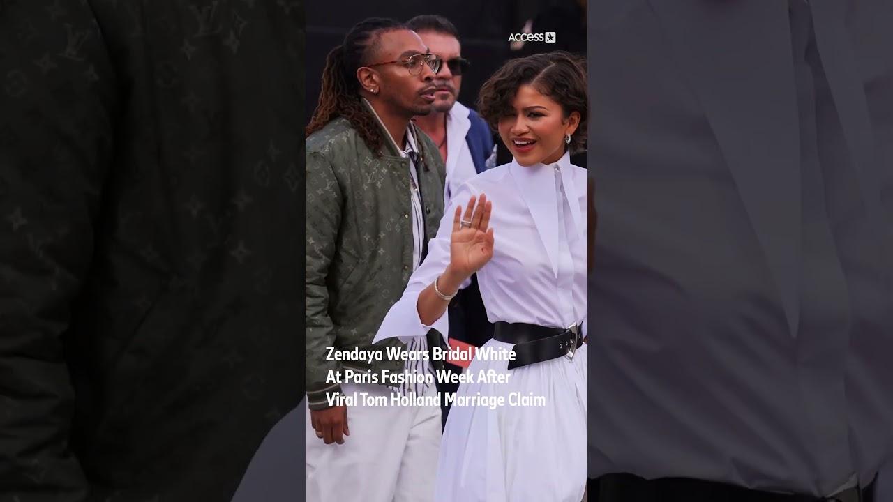 Zendaya Wears Gold Band At Paris Fashion Week After Viral Tom Holland Marriage Claim