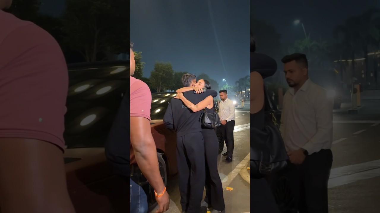Hardik Pandya's girlfriend Mahieka Sharma sees him off at the airport giving the sweetest hug & Kiss