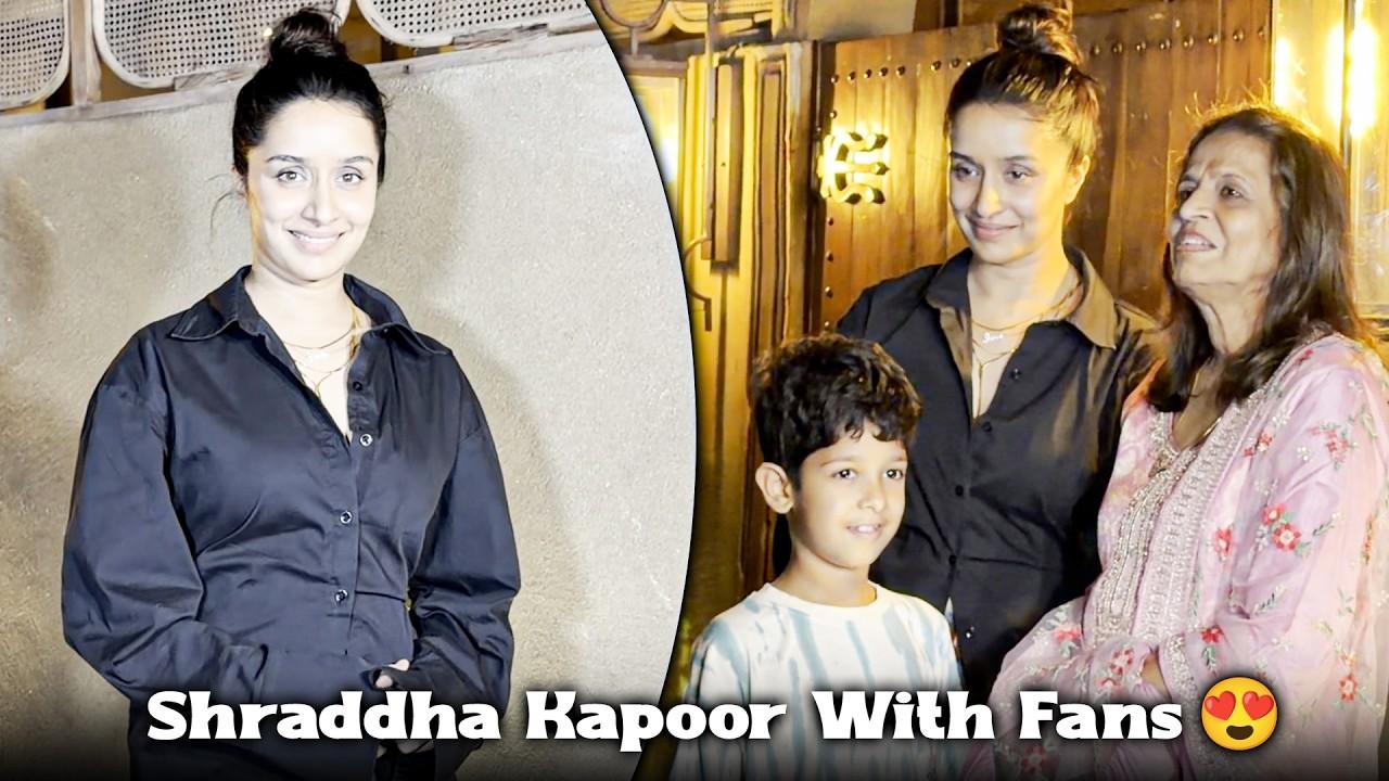 Shraddha Kapoor’s Sweet Moment With Kids & Elderly Fans | Spotted Post-Dinner in Bandra