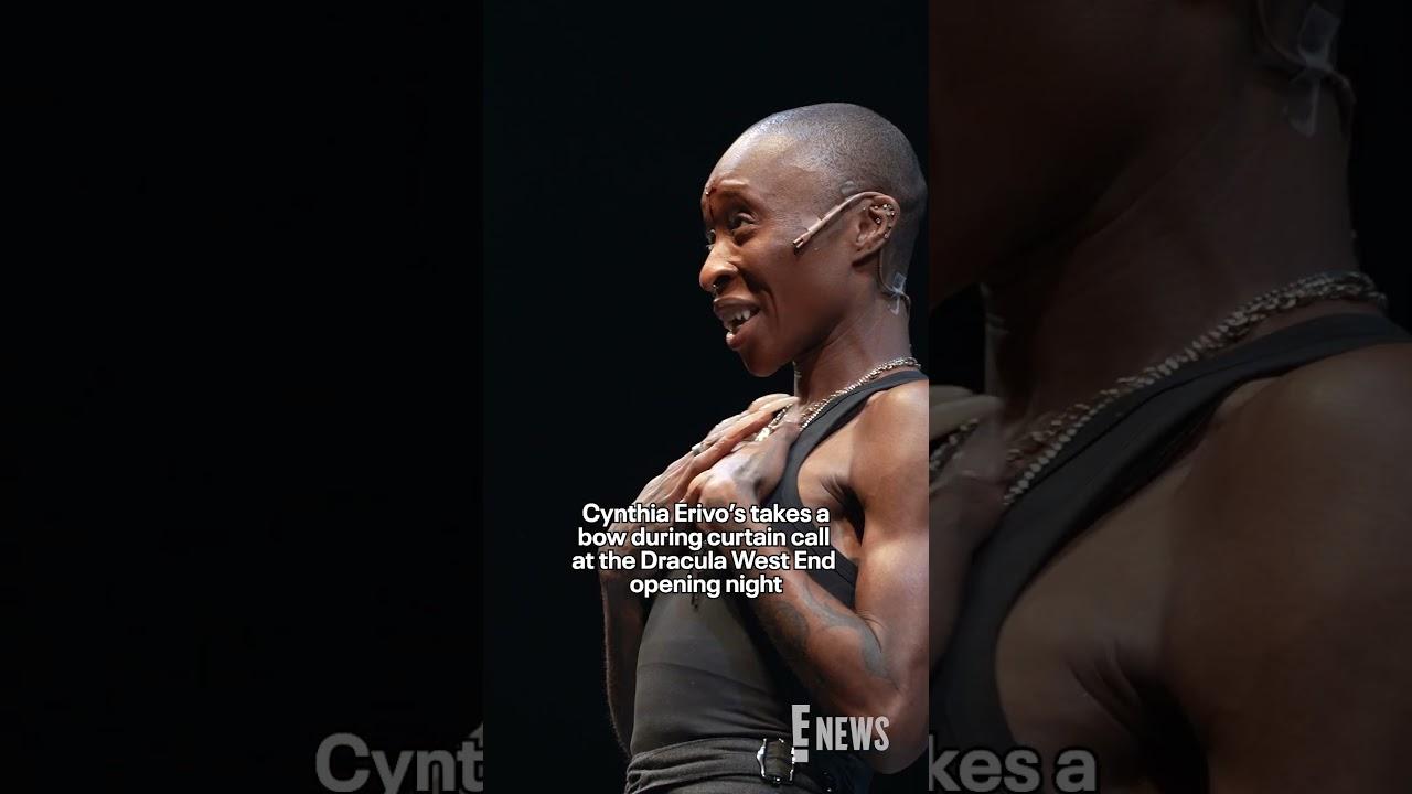 Cynthia Erivo takes a bow during curtain call at the West End Opening Night of "Dracula."
