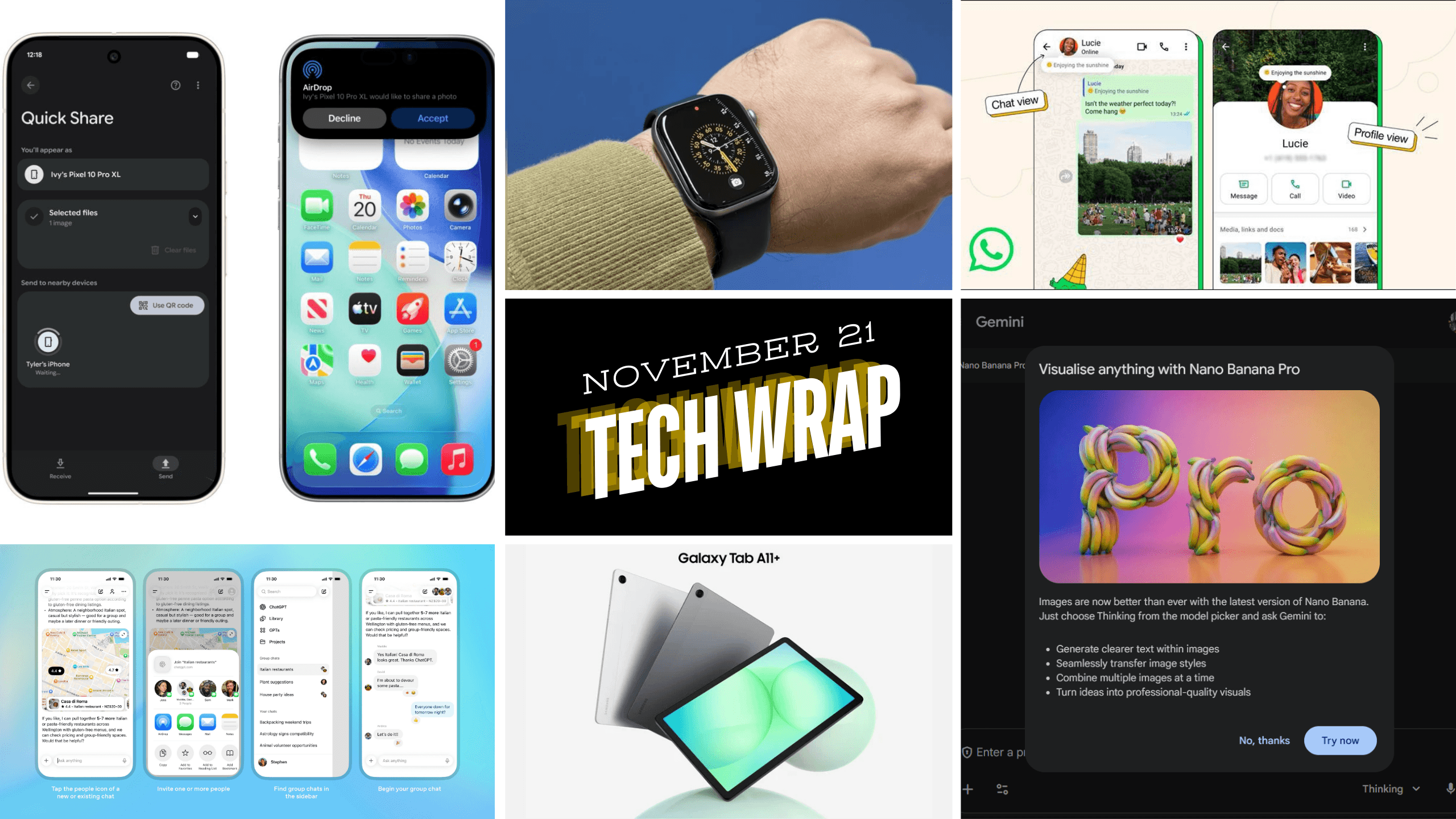 Tech Wrap: Android Airdrop, WhatsApp Glow-Up, Nano Banana Pro