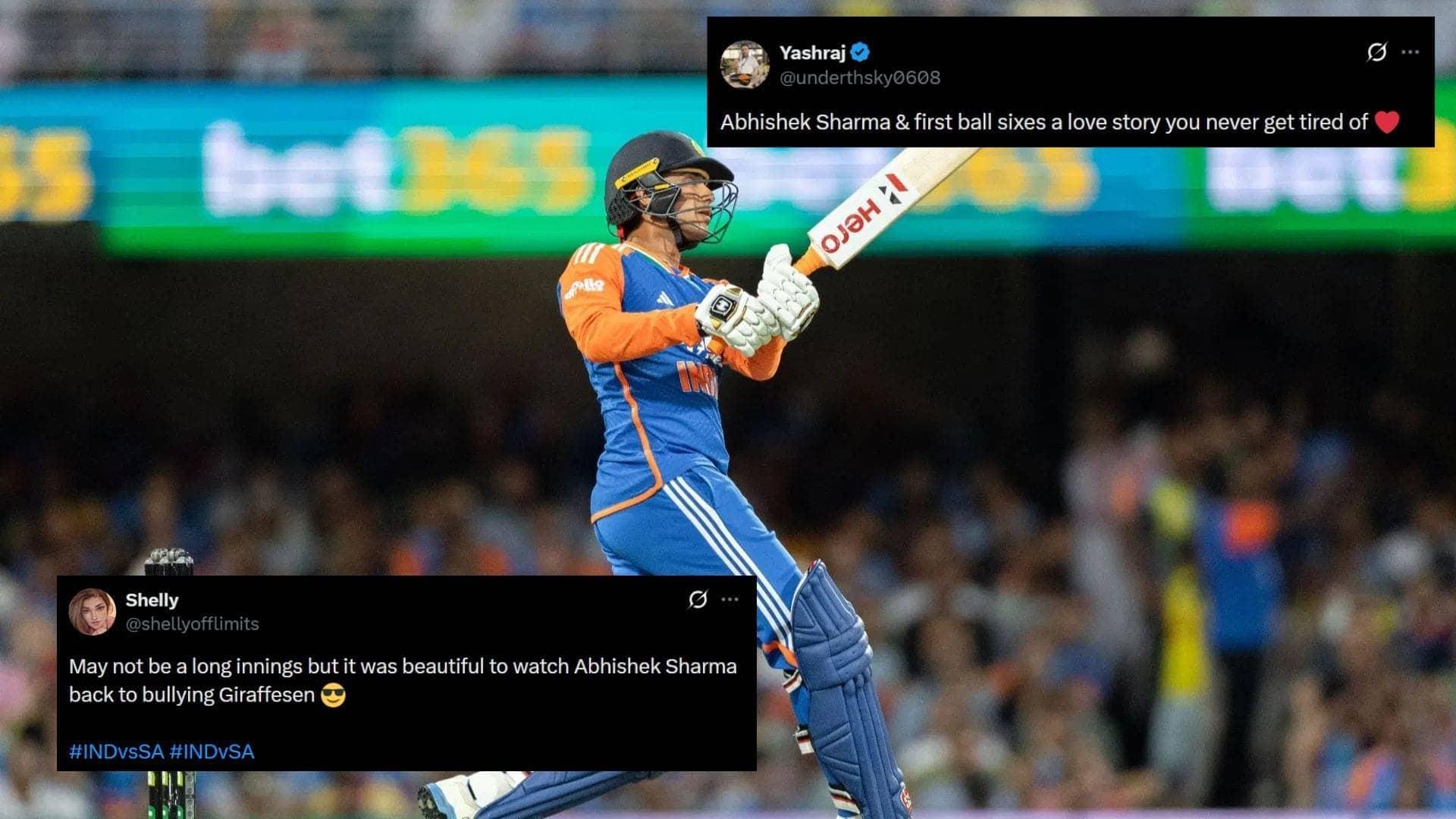 Abhishek Sharma ne 18-ball 35 se Dharamsala mein dhamaka