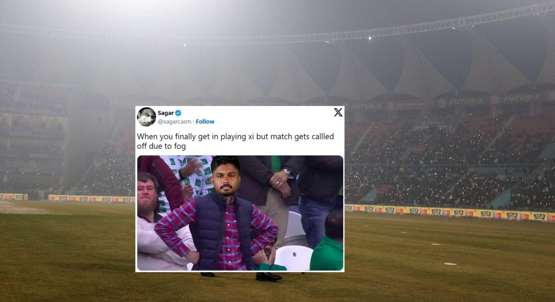 Fogzilla Hits Lucknow, Sanju Samson's Dreams Go Poof!