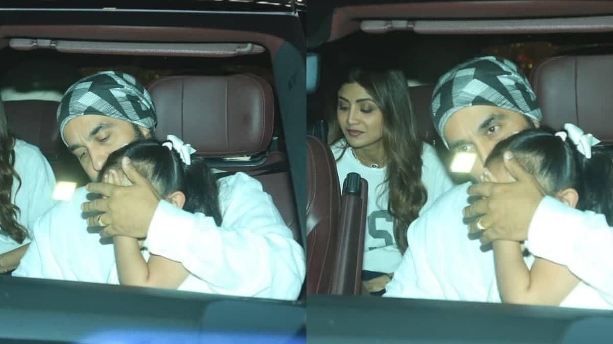 Raj Kundra Casts Shielding Charm for Daughter at Airport