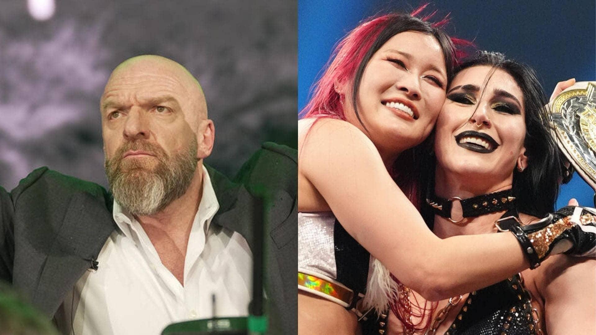 Triple H Celebrates Rhea Ripley and IYO SKY's Championship Win