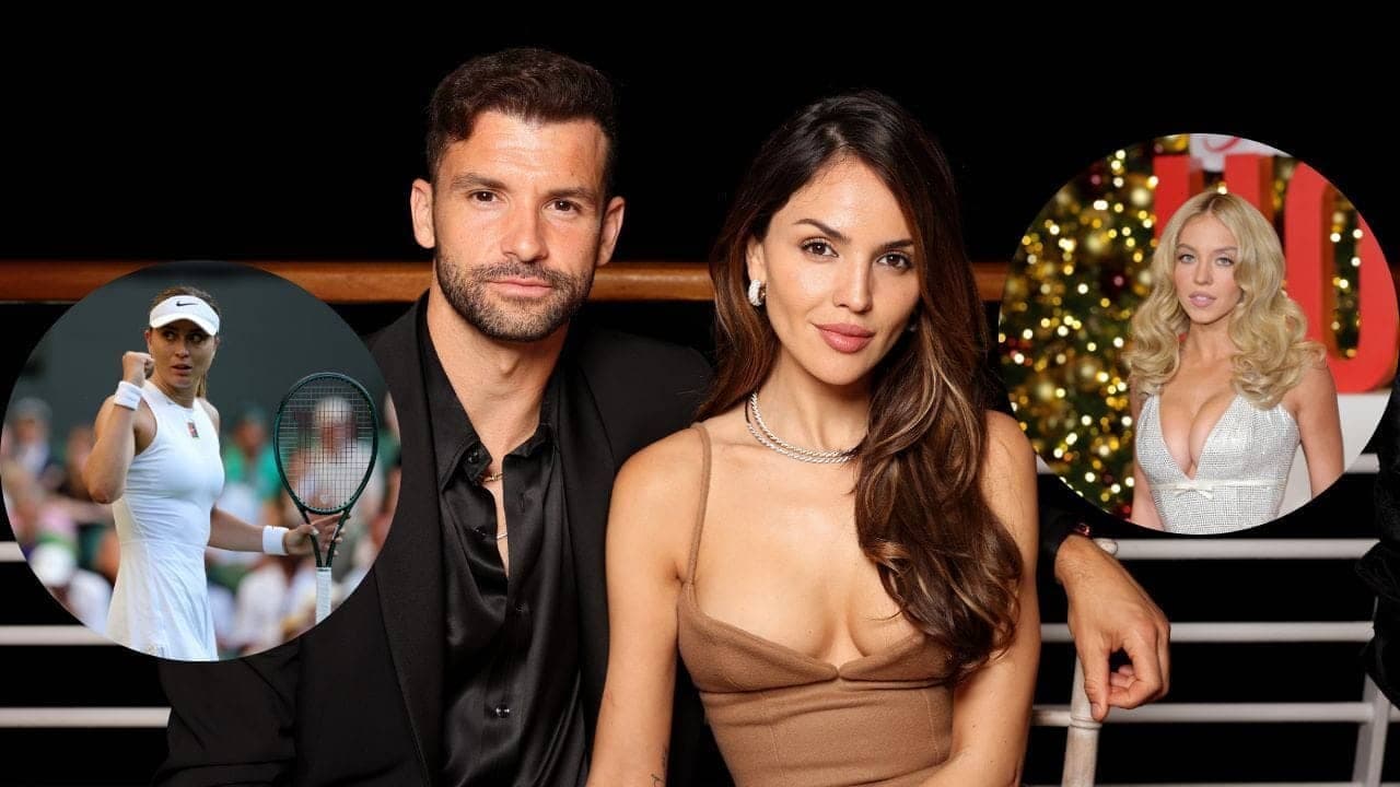 Paula Badosa & $40M Sydney Sweeney react to Grigor Dimitrov's girlfriend Eiza's elegant black look