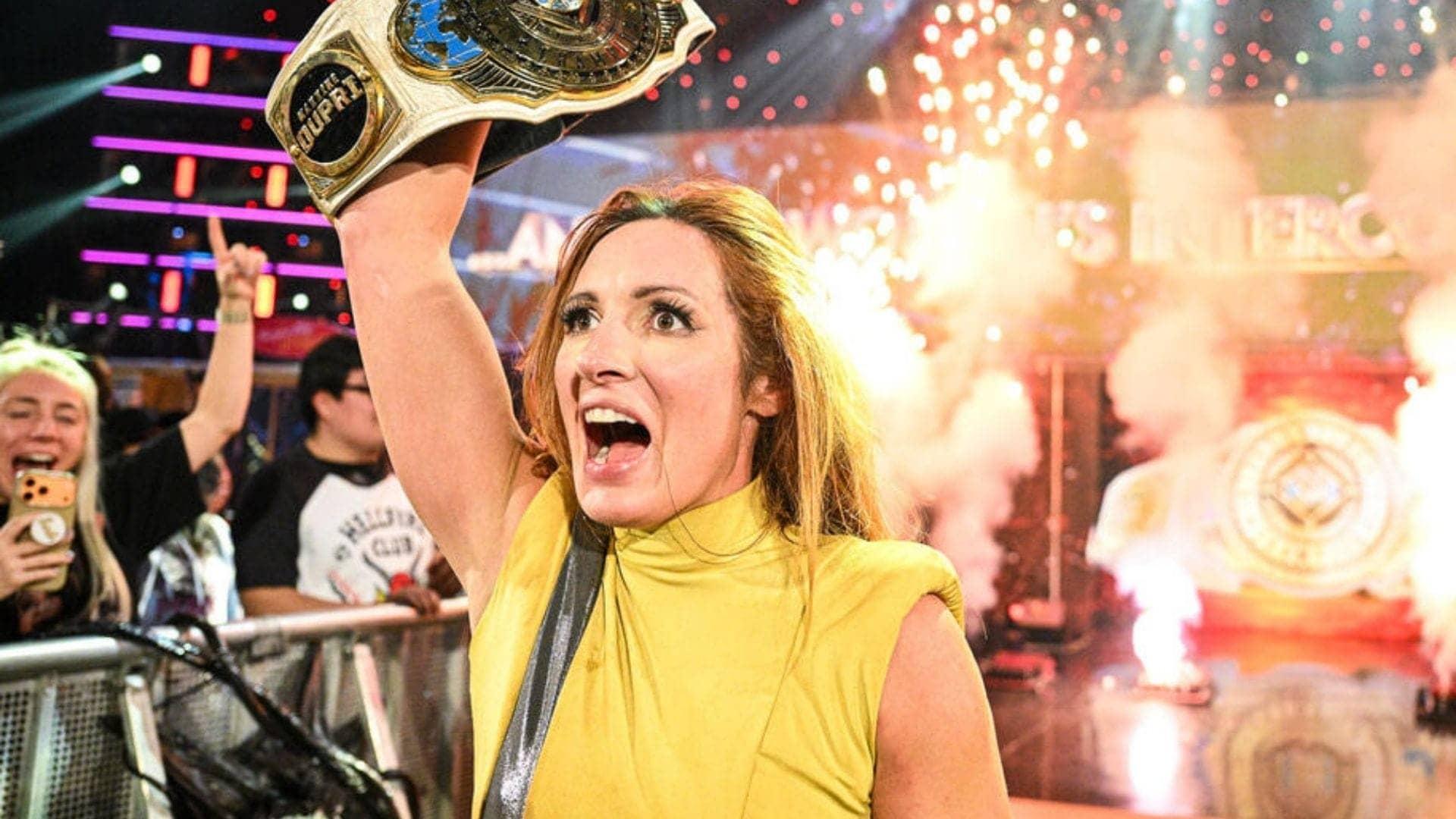Becky Lynch tackles WWE title drama with electrifying flair