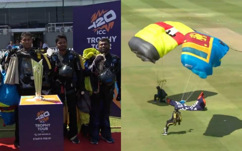 Skydivers Bring the Heat at ICC T20 World Cup 2026 Unveiling