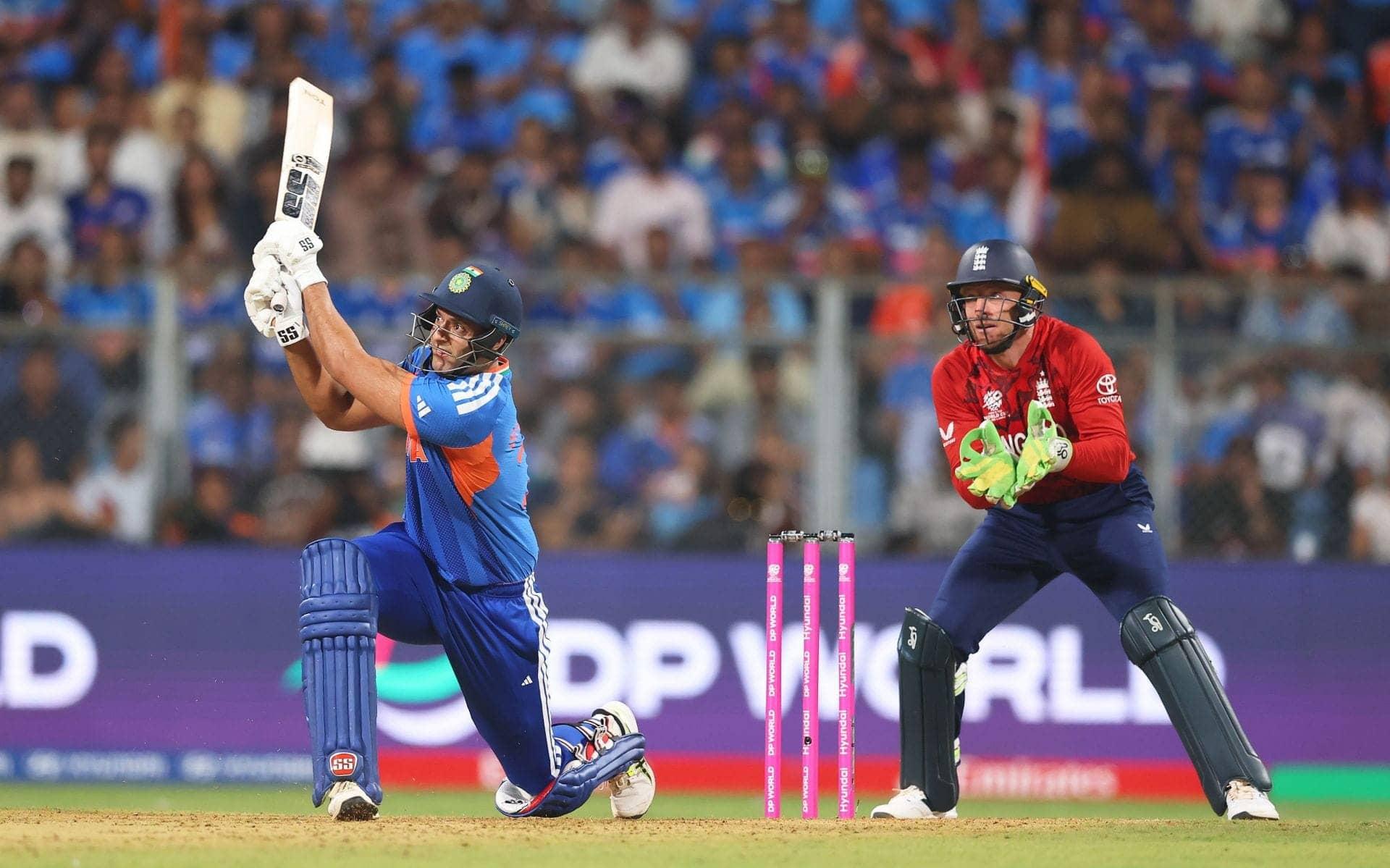 Shivam Dube blasts Adil Rashid for two massive 6s in IND vs ENG T20 World Cup 2026 semifinal match