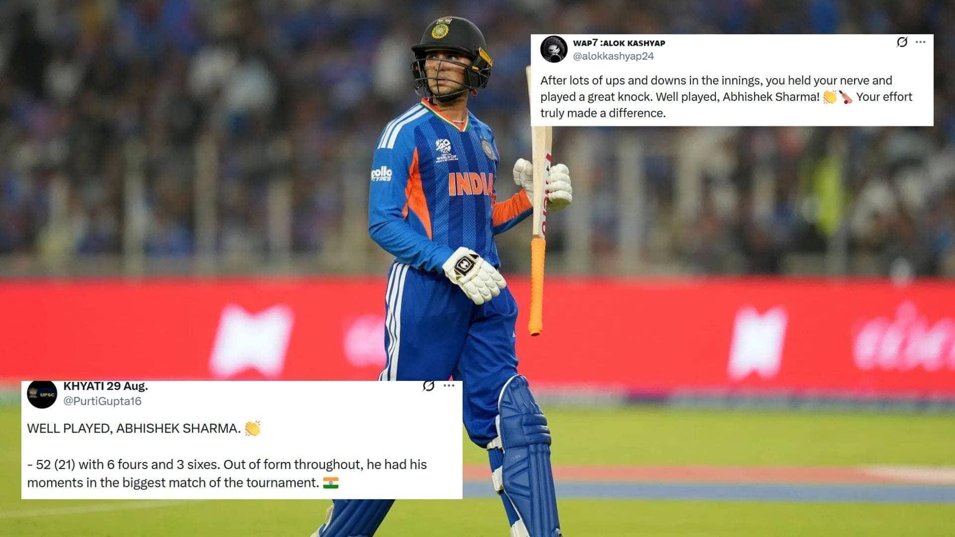 Abhishek Sharma Crushes 52 in T20 World Cup Final