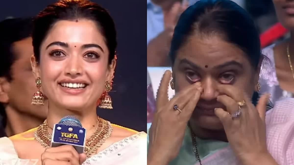 Rashmika Mandanna Dazzles at Awards, Vijay's Mom in Tears