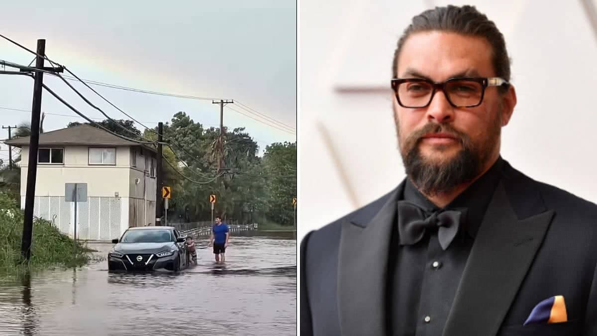 Floods Can't Dampen Jason Momoa's Heroic Spirit in Hawaii