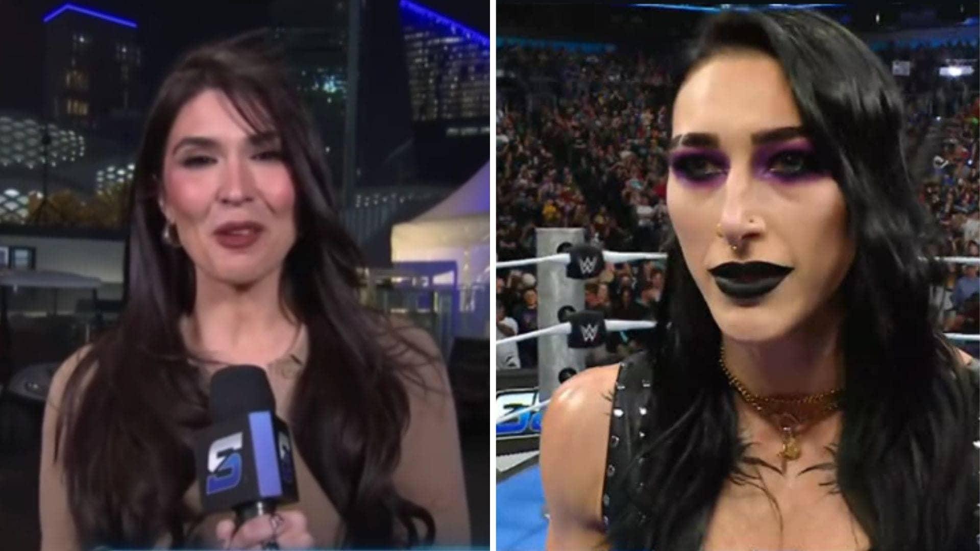 Cathy Kelley reacts after Rhea Ripley's partner finds new ally on WWE RAW