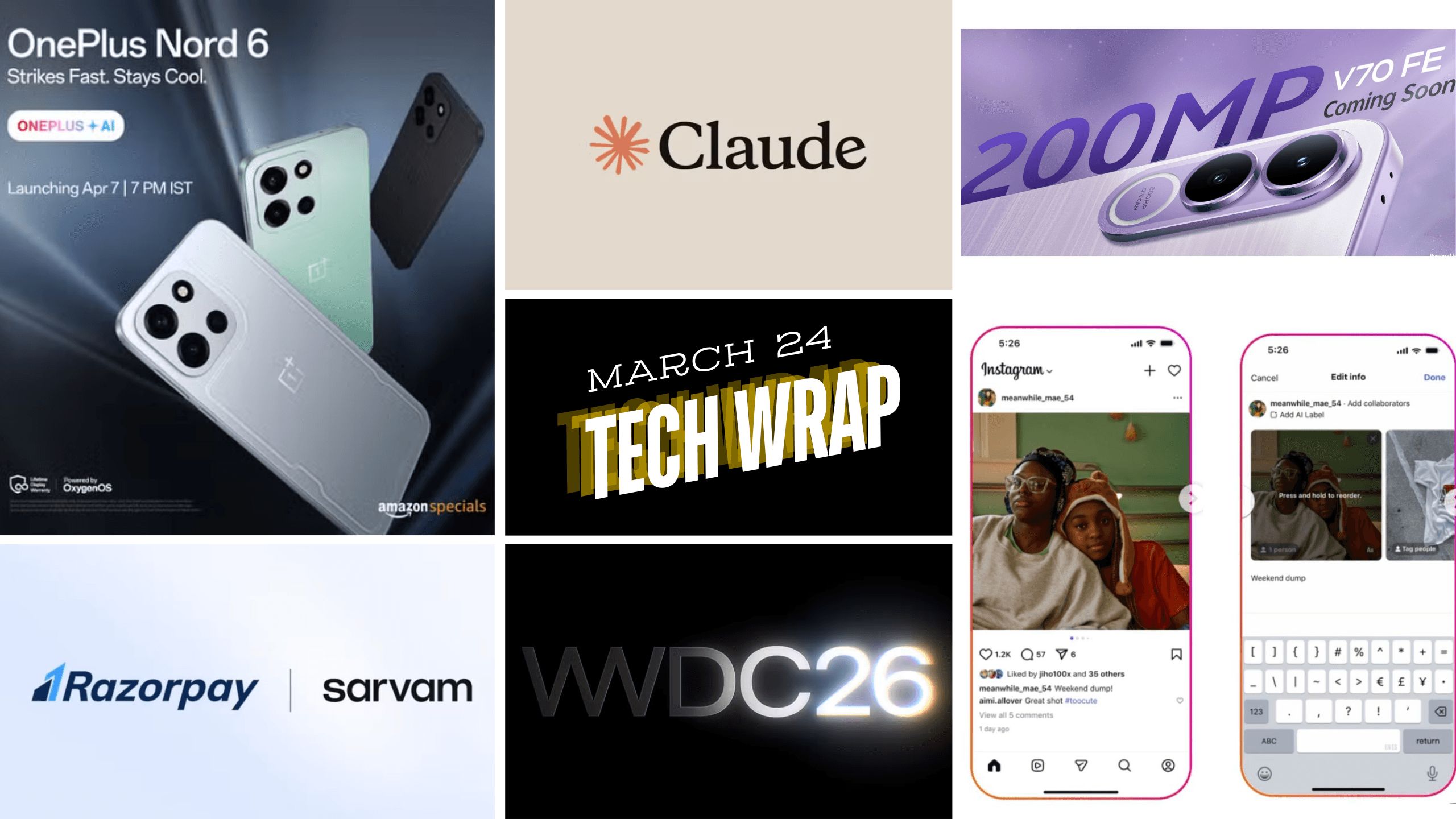 Tech Wrap March 24: Apple WWDC26, OnePlus Nord 6 launch, Instagram update