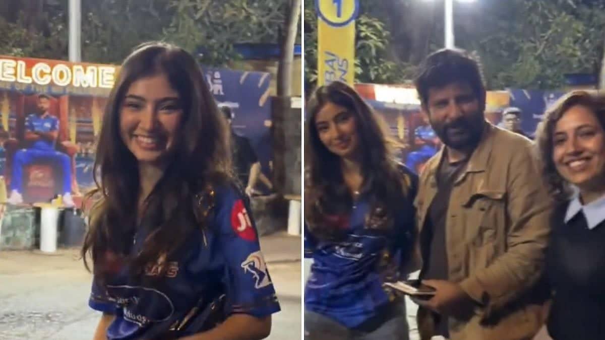 Sara Arjun Cheers for Mumbai Indians at Wankhede Stadium