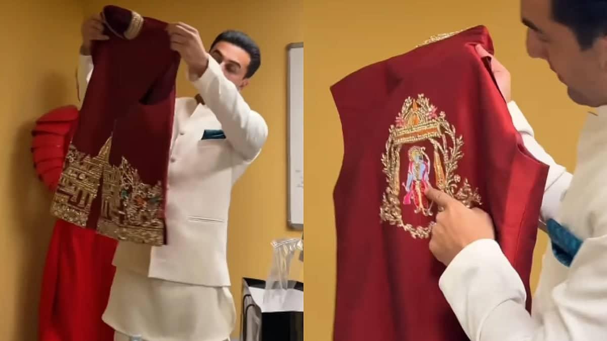 Fan Gifts Ranbir Kapoor 'Ayodhya Ram Mandir' Jacket At Ramayana Teaser Launch; Actor Flaunts Lord Ram Figure In Viral Video 