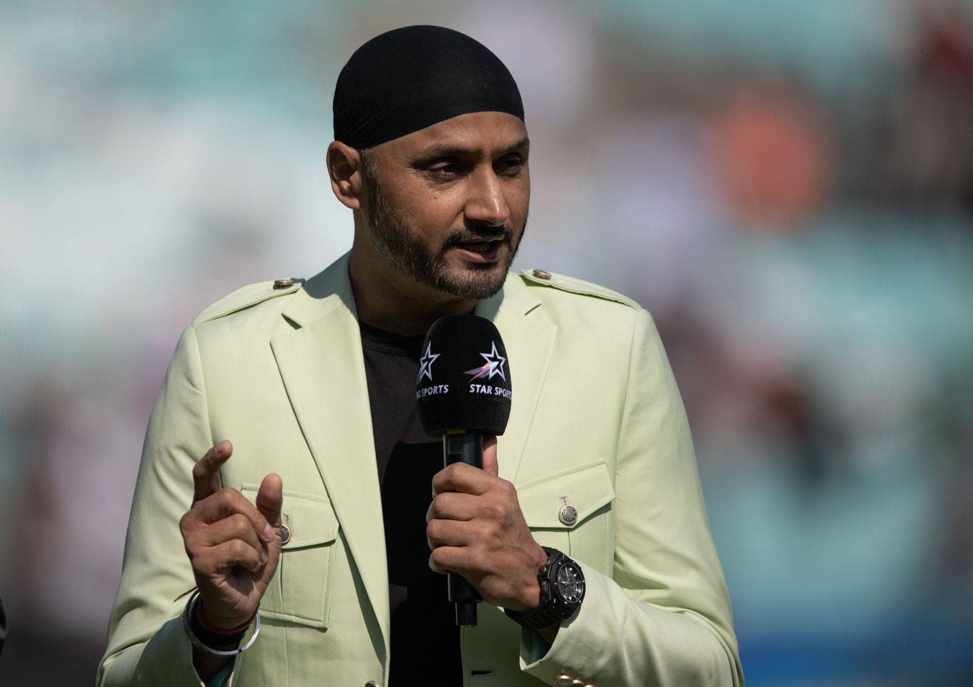 Harbhajan Singh delivers a smackdown on Nortje's bowling