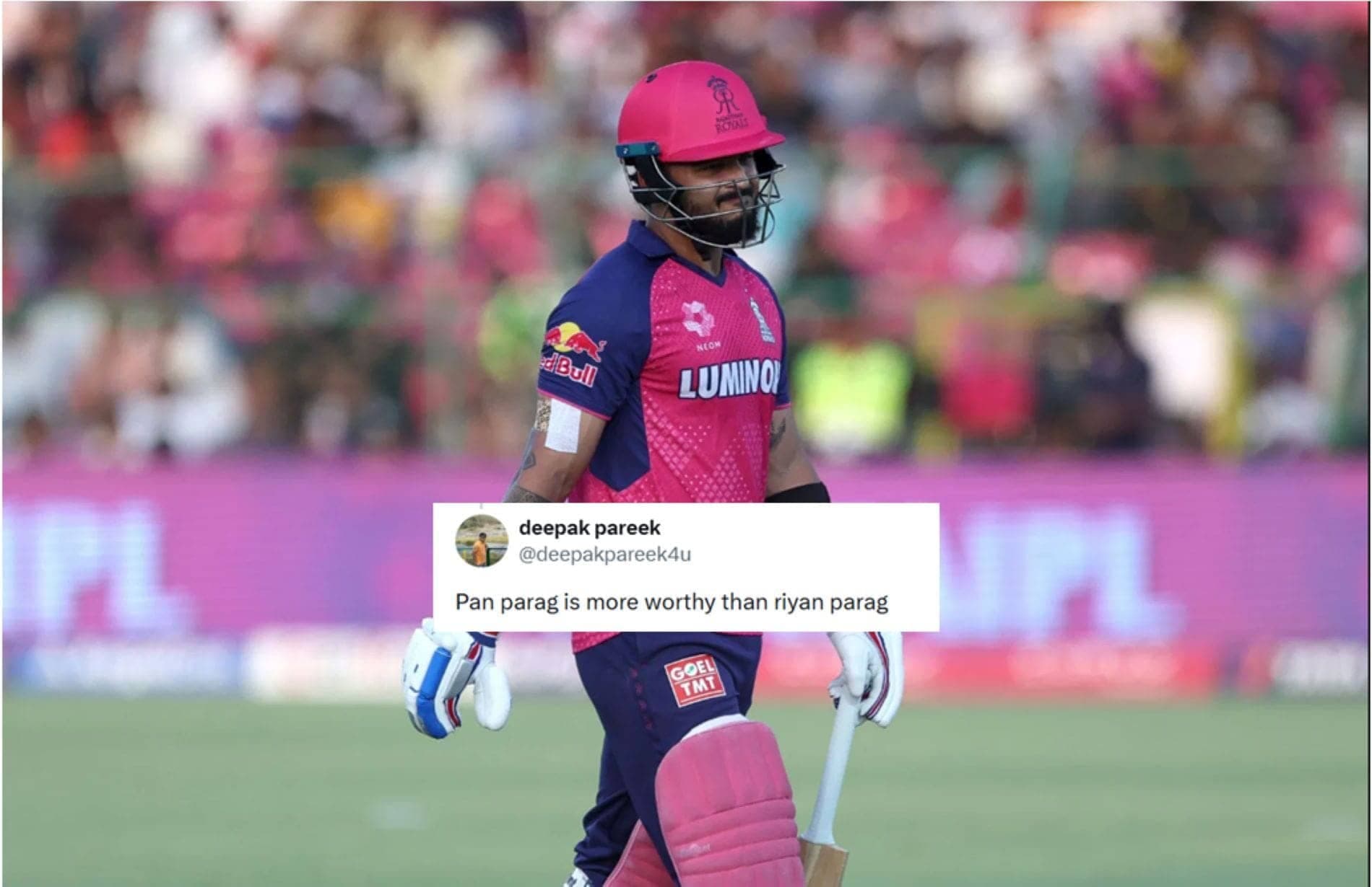 Riyan Parag ki batting se zyada worthy hai Pan Parag, fans ka gussa