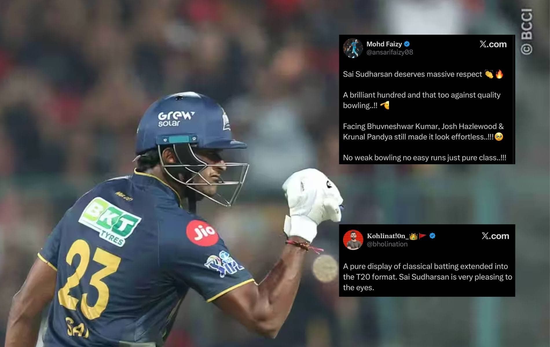 Sai Sudharsan Serenades Cricket with Century at Chinnaswamy