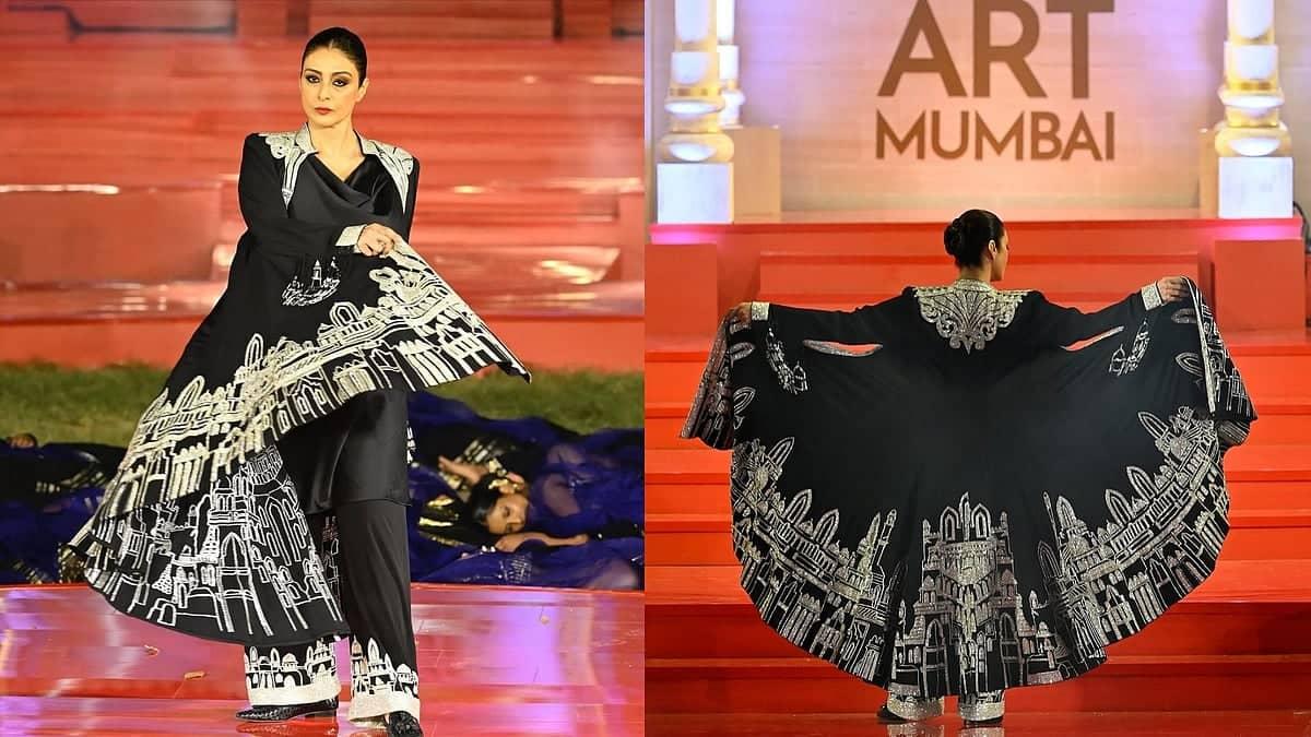 Tabu Rocks The Runway In Black Cape At Mumbai Fashion Show