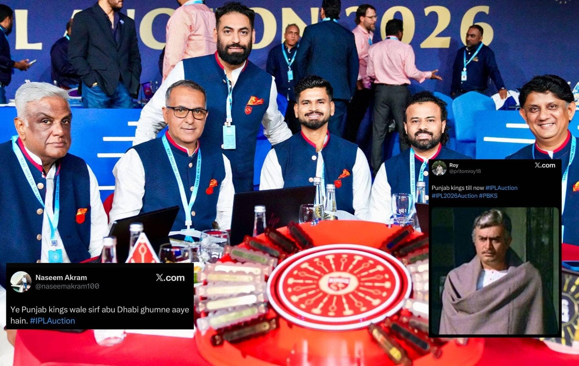 PBKS keepin' it cool at IPL 2026 auction, fans crackin' jokes