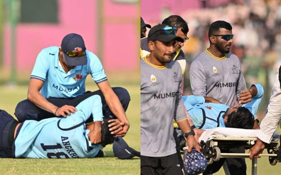 Vijay Hazare Trophy: Angkrish's Epic Dive Ends in Hospital Dash