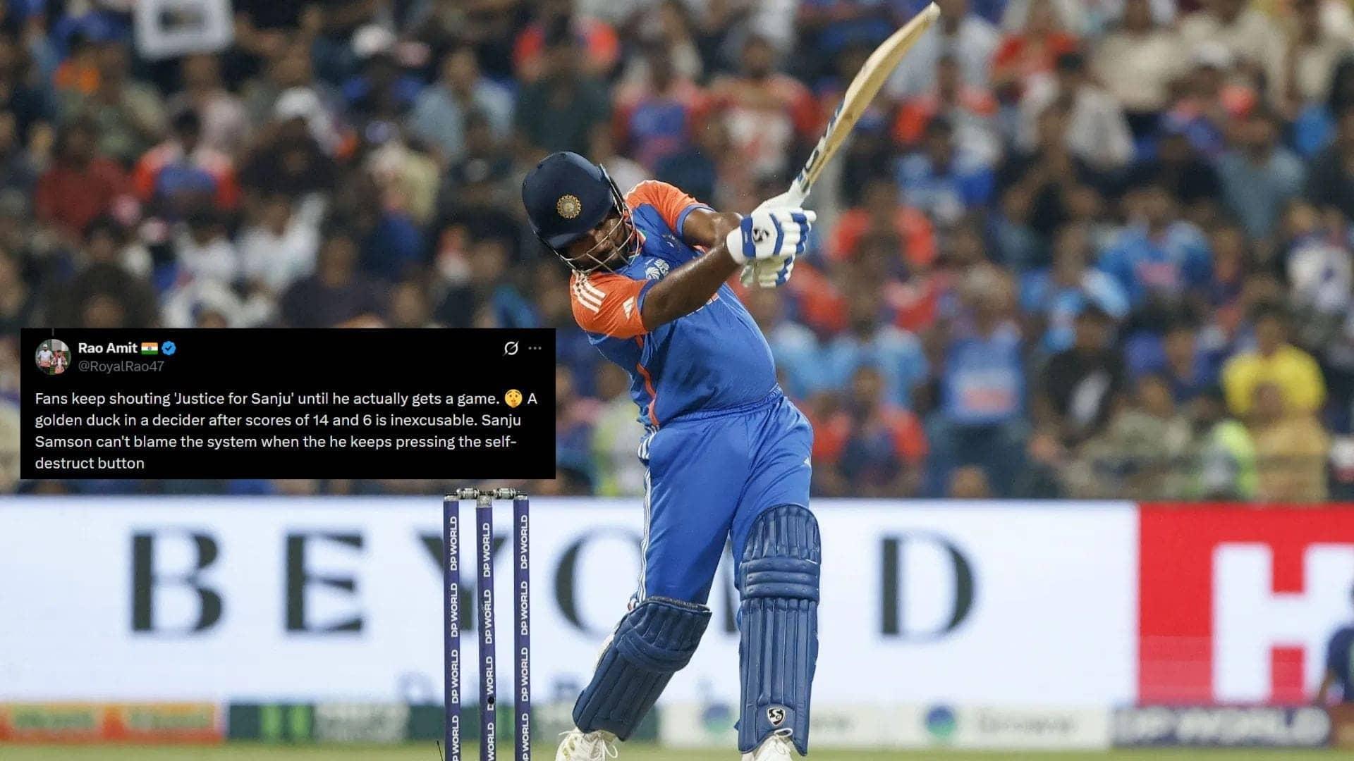 Sanju Samson's golden duck: Fans say it’s time to move on!