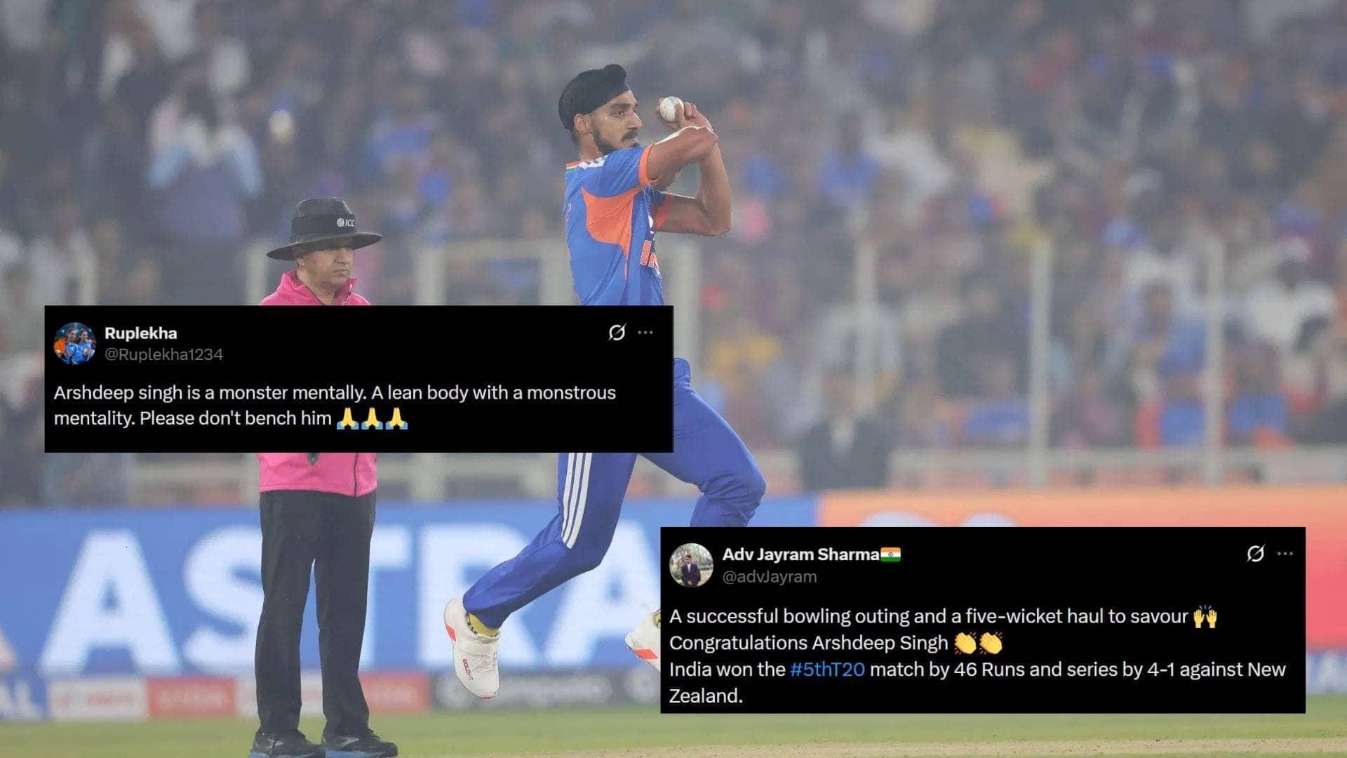 Arshdeep Singh Dominates New Zealand with Five Wickets!