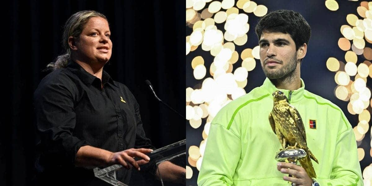Kim Clijsters cheers on Alcaraz's umpire showdown in Qatar
