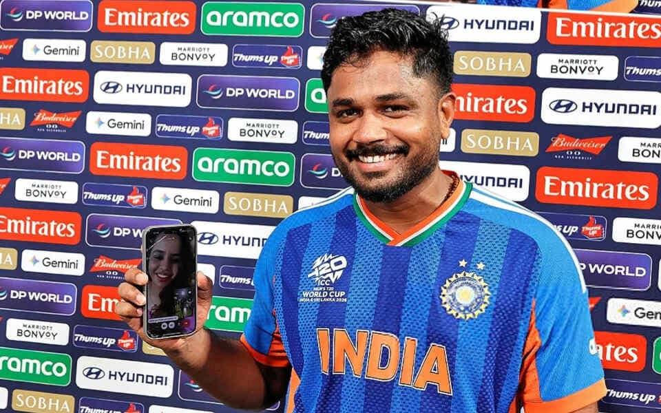 Sanju Samson shines with 97 runs and funny phone moment
