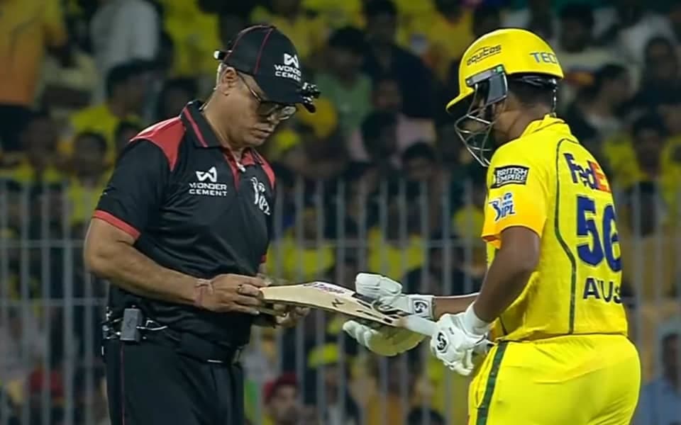 Ayush Mhatre bat check drama at Chepauk turns wild