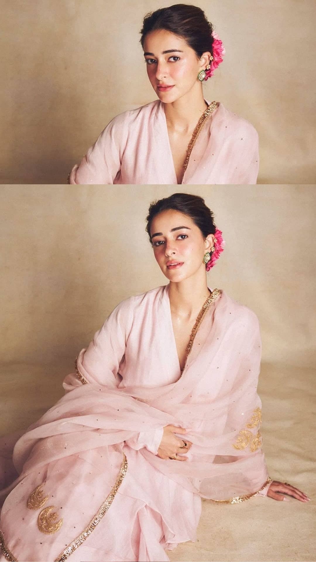 Ananya Panday Steals the Show in Pink Anarkali Outfit